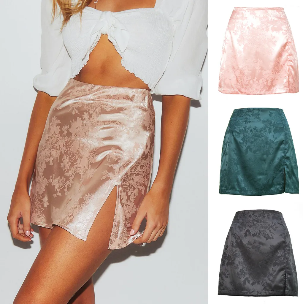 Skirts Womens sexy black leather skirt for women Womens Sexy Party Floral Print Zipper Slim High Waist Satin Split Mini Skirt
Skirts Womens sexy black leather skirt for women Womens Sexy Party Floral Print Zipper Slim High Waist Satin Split Mini Skirt