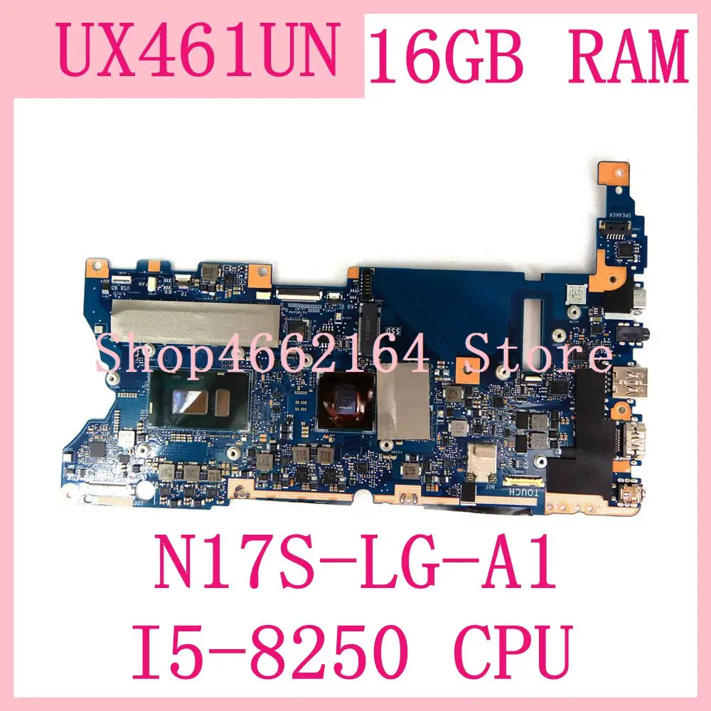 UX461UN With i5-8250u CPU 16G RAM N17S-LG-A/GPU Notebook Mainboard For ASUS UX461UN UX461U UX461 Laptop Motherboard Free Ship
UX461UN With i5-8250u CPU 16G RAM N17S-LG-A/GPU Notebook Mainboard For ASUS UX461UN UX461U UX461 Laptop Motherboard Free Ship
