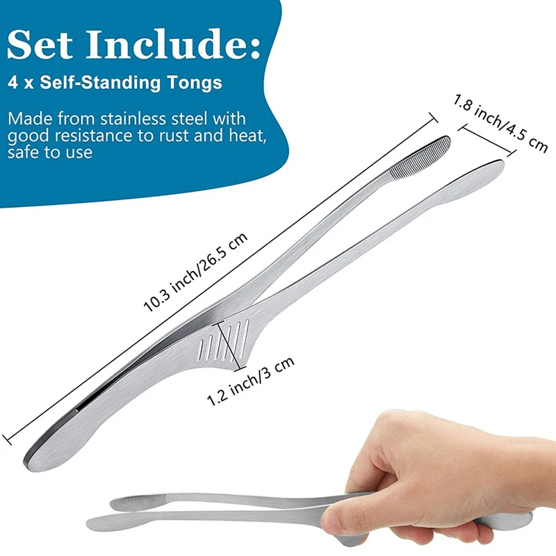 Stainless Steel Grill Tongs Korean Japanese BBQ Tongs Kitchen Tongs for Cooking Small Oven Serving Tong 4Pcs
Stainless Steel Grill Tongs Korean Japanese BBQ Tongs Kitchen Tongs for Cooking Small Oven Serving Tong 4Pcs