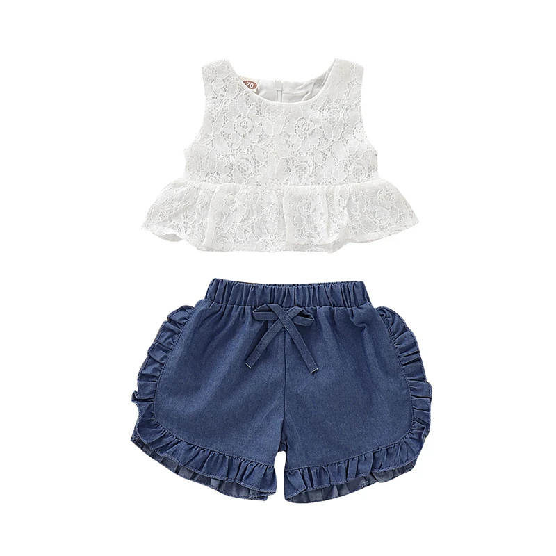 Europe United States infant children suit new Lace sleeveless vest Loose bow shorts princess Beach set
Europe United States infant children suit new Lace sleeveless vest Loose bow shorts princess Beach set