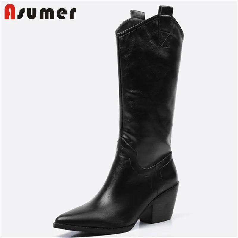 ASUMER 2021 Newest European Style western boots woman pointed toe slip on autumn winter high heel shoes women mid calf boots
ASUMER 2021 Newest European Style western boots woman pointed toe slip on autumn winter high heel shoes women mid calf boots