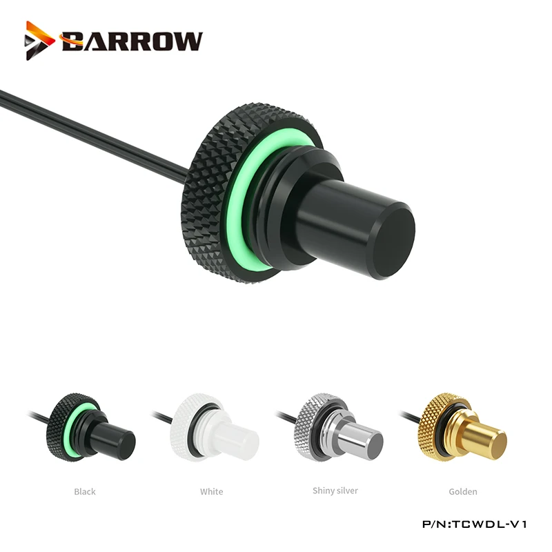 

Barrow Temperature Sensor Water Stop Sealing Up Plug Lock G1/4 " Thread Extend Fittings Black,White,Silver,Gold ,TCWDL-V1