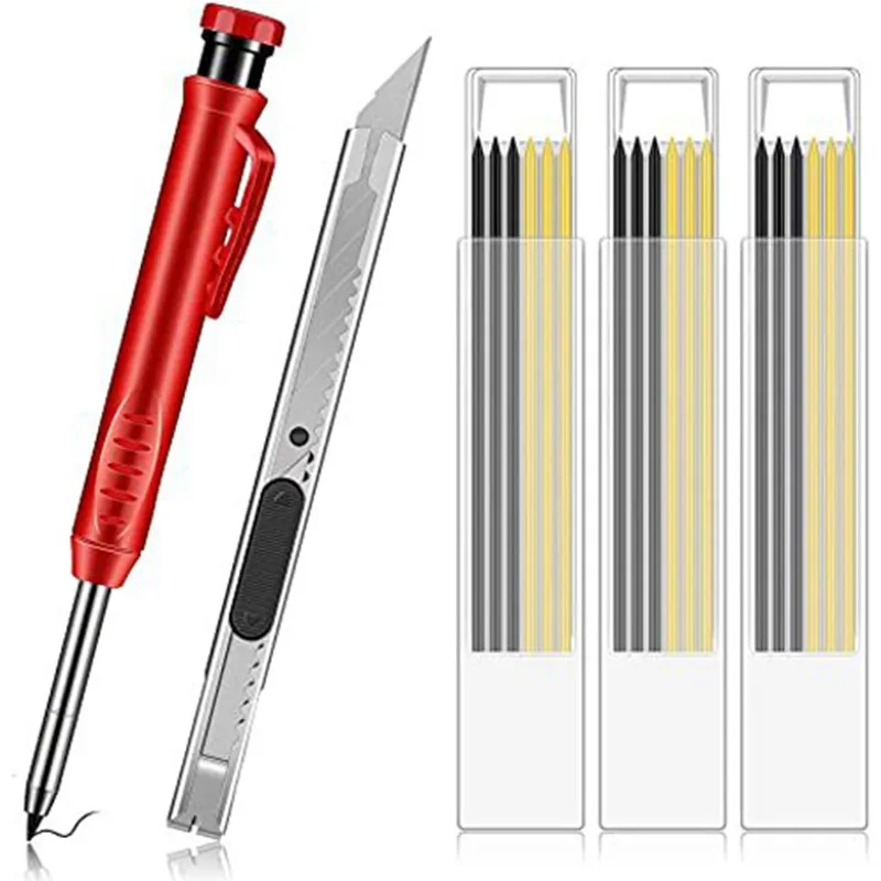 Solid Carpenter Pencil Set With Built-in Sharpener Deep Hole Mechanical Pencil Deep Hole Mechanical Pencil Marker Marking Tool
Solid Carpenter Pencil Set With Built-in Sharpener Deep Hole Mechanical Pencil Deep Hole Mechanical Pencil Marker Marking Tool