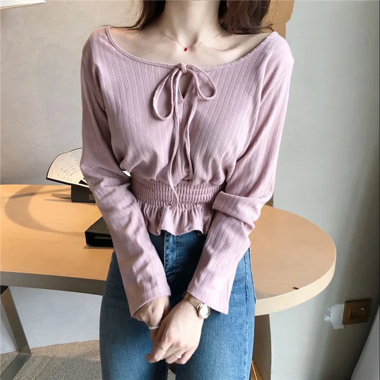 sweet bow basic long sleeve ruffles tops short spring autumn crop top knitted pullovers Sweaters Women's Clothing fashion brand
sweet bow basic long sleeve ruffles tops short spring autumn crop top knitted pullovers Sweaters Women's Clothing fashion brand