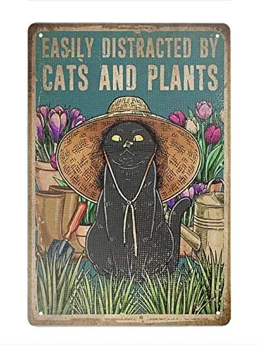 Metal Wall Sign Easily Distracted By Cats And Plants Poster Tin Sign Farm Home Cafe Wall Decoration Vintage Metal Plate 20*30 CM
Metal Wall Sign Easily Distracted By Cats And Plants Poster Tin Sign Farm Home Cafe Wall Decoration Vintage Metal Plate 20*30 CM