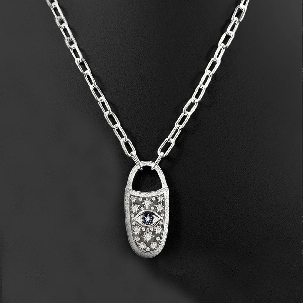 S925 Sterling Silver Exquisite Evil Eye Pendant Clavicle Chain Personality Fashion Temperament Couple Luxury Brand Monaco Jewelr
S925 Sterling Silver Exquisite Evil Eye Pendant Clavicle Chain Personality Fashion Temperament Couple Luxury Brand Monaco Jewelr