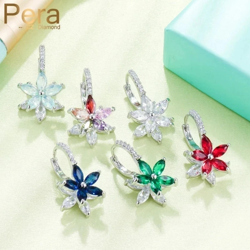 Pera High Quality Blue Green Colorful CZ Crystal Cute Flower Silver Color Ear Stud Earrings for Fashion Women Party Gift E114
Pera High Quality Blue Green Colorful CZ Crystal Cute Flower Silver Color Ear Stud Earrings for Fashion Women Party Gift E114