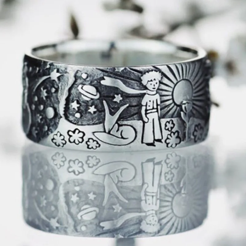 2021 New Retro Little Prince Domesticated Fox Ring Hip-Hop Rock Snowflake Sun Universe Planet Joint Couple Ring Jewelry Gift 
2021 New Retro Little Prince Domesticated Fox Ring Hip-Hop Rock Snowflake Sun Universe Planet Joint Couple Ring Jewelry Gift