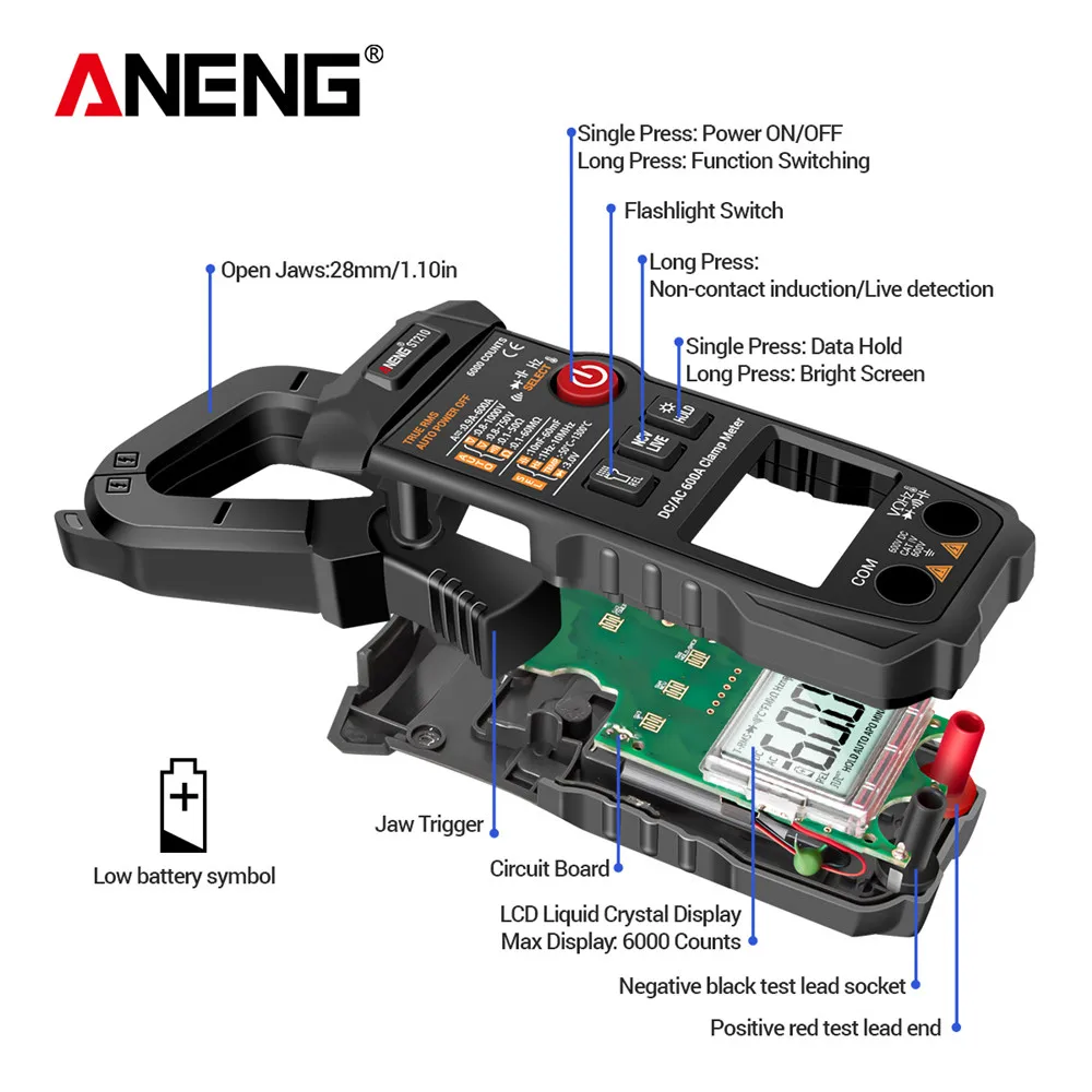 St210 Professional Digital Multimeter Clamp Meter Dc/Ac 600a Current Tester 6000 Counts True Rms Ampere Meter For Eletric
St210 Professional Digital Multimeter Clamp Meter Dc/Ac 600a Current Tester 6000 Counts True Rms Ampere Meter For Eletric