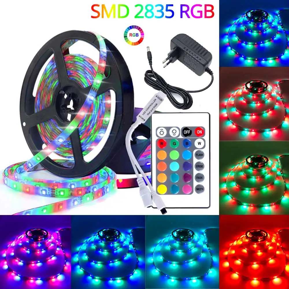 5M-20M SMD 2835 54D/M RGB Led Strip Flexible DC 12V LED Light Tape RGB Diode Ribbon Whit Controller and Power Adapte
5M-20M SMD 2835 54D/M RGB Led Strip Flexible DC 12V LED Light Tape RGB Diode Ribbon Whit Controller and Power Adapte