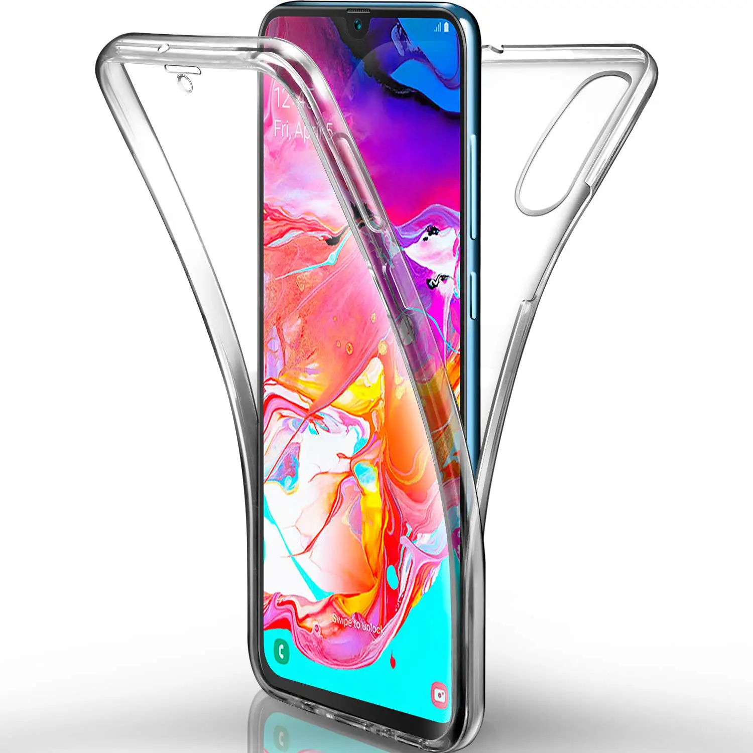 Чехол для Samsung Galaxy A12 A5 A6 A7 A8 A9 A21S A20E A50 A70 A40 A10 A41 A42 A51 A71 двухсторонний прозрачный