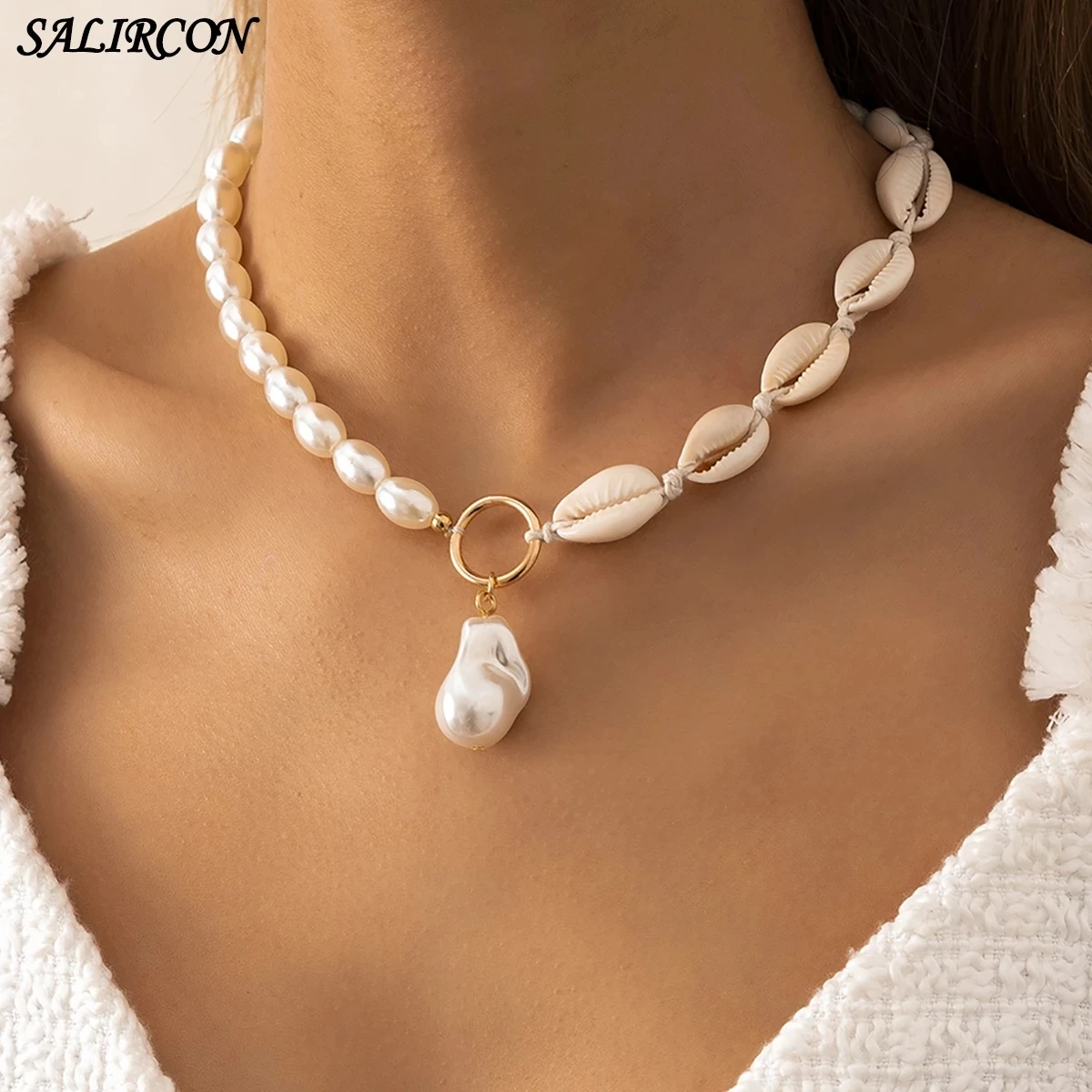 Vintage Shell Imitation Pearl Choker Necklaces for Women Kpop Baroque Pearl Neck Pendant Beads Chain Necklace Boho Charm Jewelry
Vintage Shell Imitation Pearl Choker Necklaces for Women Kpop Baroque Pearl Neck Pendant Beads Chain Necklace Boho Charm Jewelry