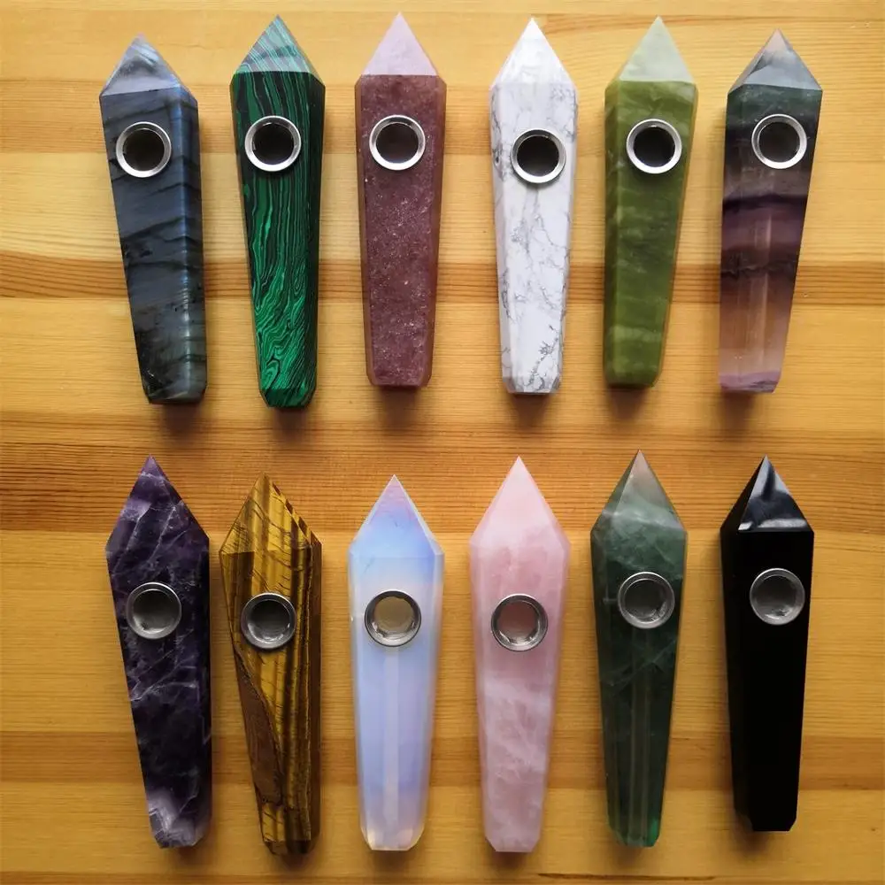 1pc Crystal Smoking Pipe Natural And Mineral Stones Witchcraft Supplies Amulets And Mascot Quartz Souvenirs Home Decor Gift 
1pc Crystal Smoking Pipe Natural And Mineral Stones Witchcraft Supplies Amulets And Mascot Quartz Souvenirs Home Decor Gift