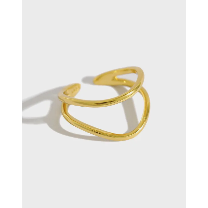 Trendy Geometric S925 Sterling Silver Ring Minimalist Double-layer Line Glossy Female Ring Personality Open Jewelry For Women 
Trendy Geometric S925 Sterling Silver Ring Minimalist Double-layer Line Glossy Female Ring Personality Open Jewelry For Women