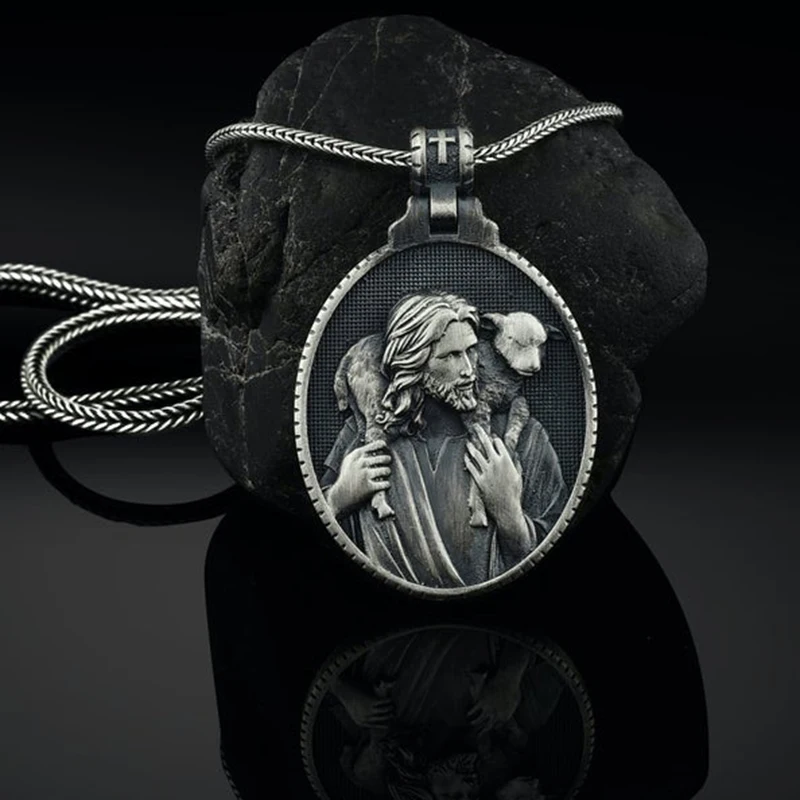 Christian Jesus Shepherd Dog Catholic Religious Style Men's Pendant Necklaces New Sweater Chain Necklace on the neck
Christian Jesus Shepherd Dog Catholic Religious Style Men's Pendant Necklaces New Sweater Chain Necklace on the neck