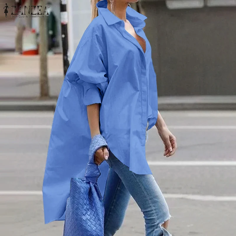 ZANZEA Femme Clothing Long Shirts Chemise Elegant Full Sleeved Solid Blouse Women Casual Button Office Thin Blusa Streetwear Top 
ZANZEA Femme Clothing Long Shirts Chemise Elegant Full Sleeved Solid Blouse Women Casual Button Office Thin Blusa Streetwear Top