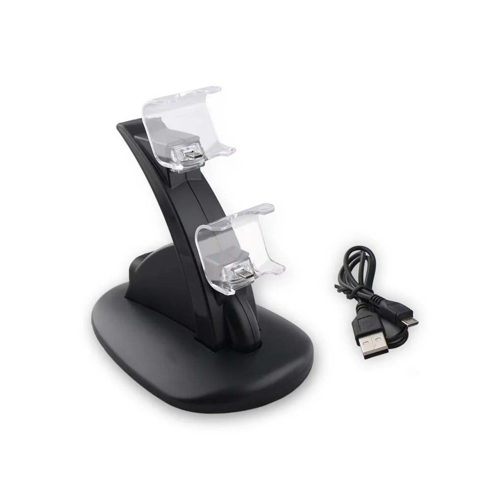 PS4 контроллер Зарядное устройство Док-станция светодиодный двойной usb зарядная