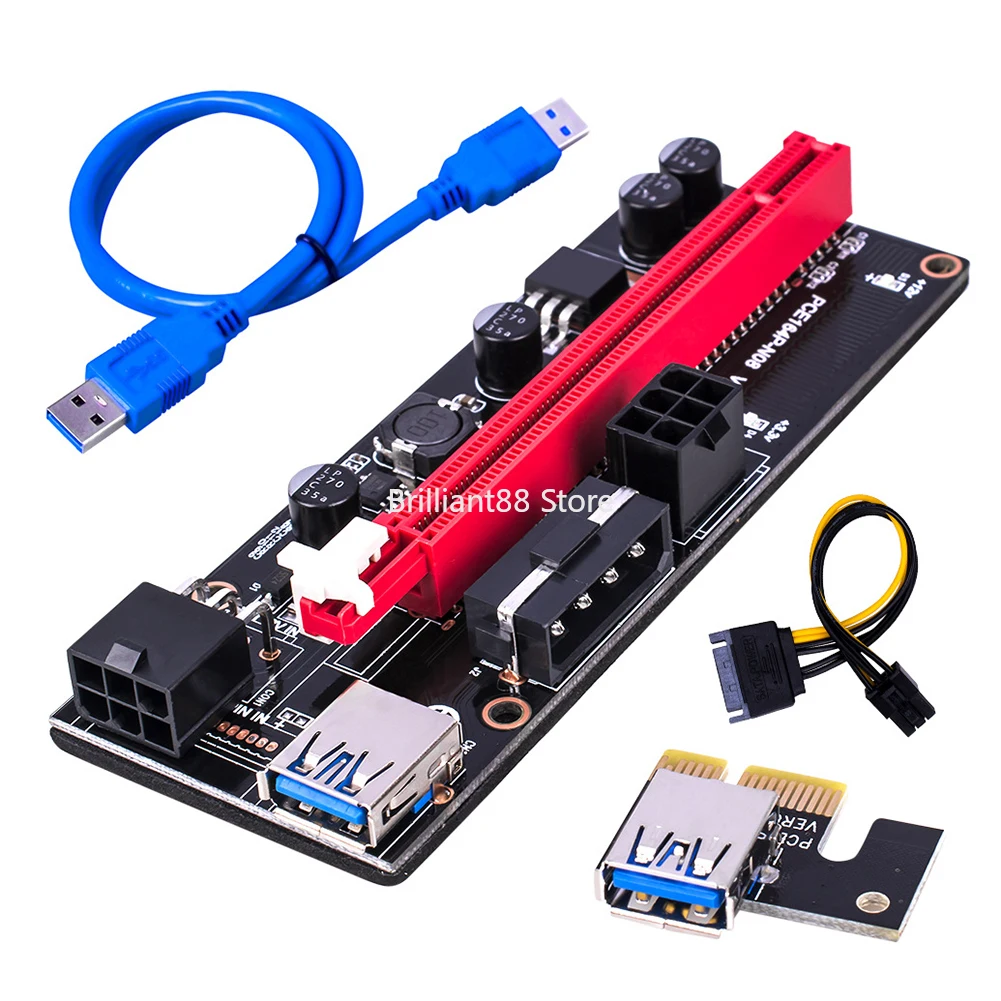 VER009 Riser Card Adapter, 15-pin to 6-pin Power Cable, USB 3.0, PCI-E, VER 009S, Express, 1X, 4x, 8x, 16x, 6 pcs..
VER009 Riser Card Adapter, 15-pin to 6-pin Power Cable, USB 3.0, PCI-E, VER 009S, Express, 1X, 4x, 8x, 16x, 6 pcs..