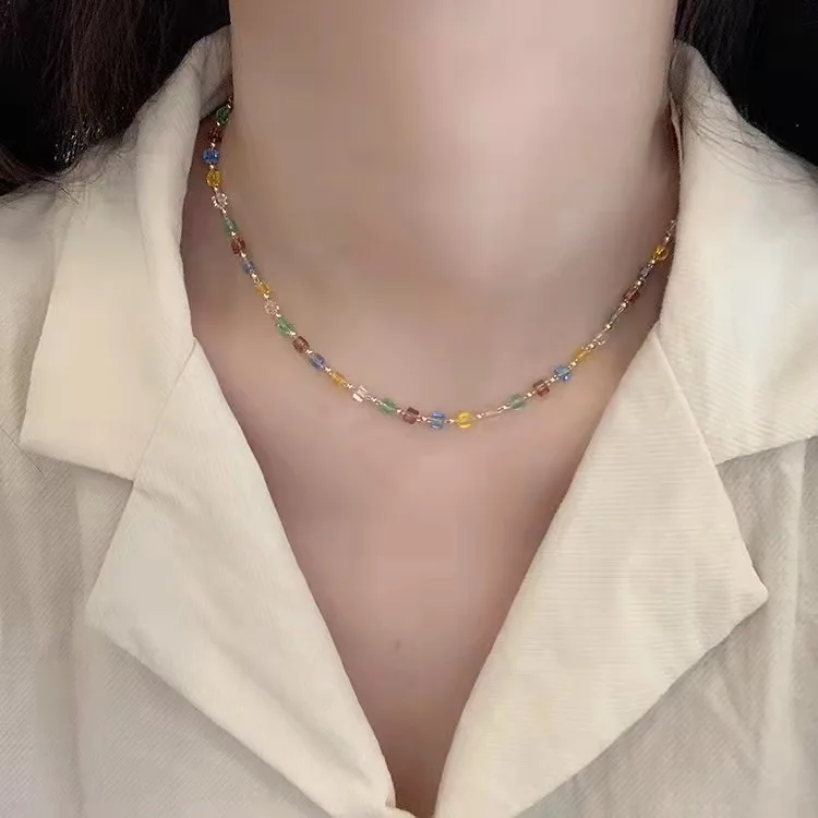 Bohemian Handmade Beaded Chain Necklace Exquisite Crystal Color Ladies Necklace Wedding Party Jewelry Student Friendship Gift
Bohemian Handmade Beaded Chain Necklace Exquisite Crystal Color Ladies Necklace Wedding Party Jewelry Student Friendship Gift