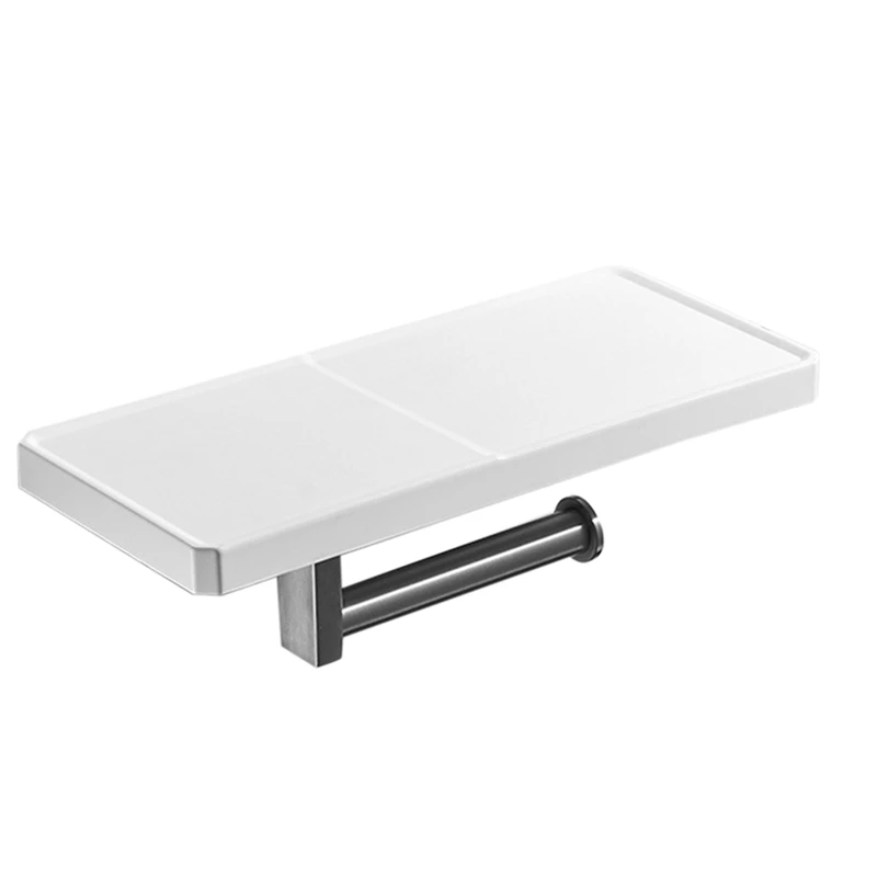 Держатель для бумаги, белая смолистая панель и 304 полка для бумаги из нержавеющей стали, полка для телефона и туалета
Держатель для бумаги, белая смолистая панель и 304 полка для бумаги из нержавеющей стали, полка для телефона и туалета