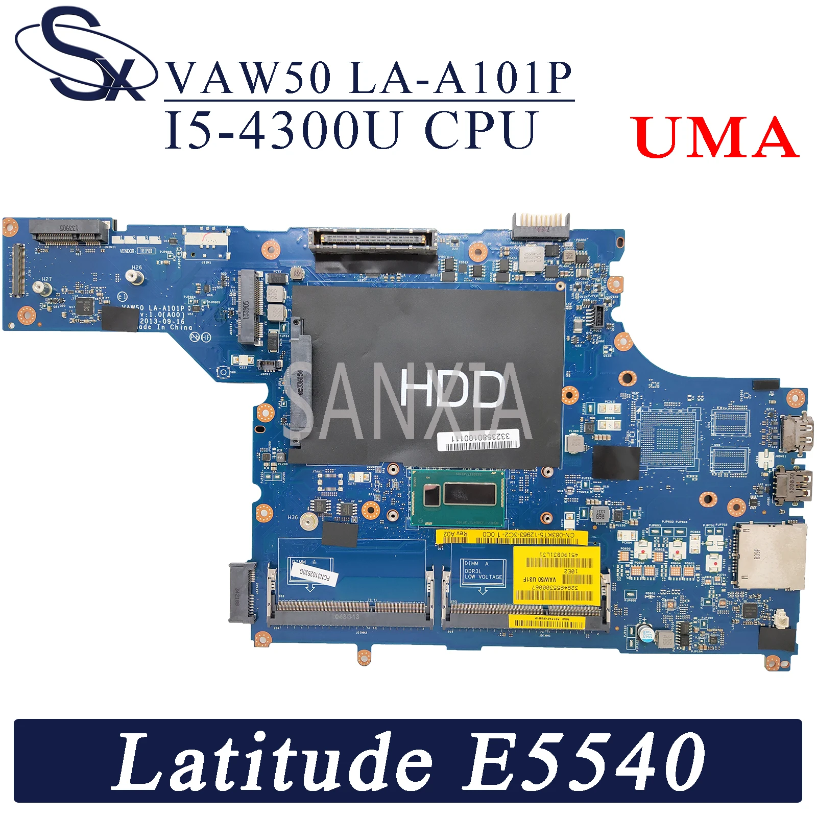 KEFU VAW50 LA-A101P Laptop motherboard for Dell Latitude E5540 original mainboard I5-4300U CPU UMA
KEFU VAW50 LA-A101P Laptop motherboard for Dell Latitude E5540 original mainboard I5-4300U CPU UMA
