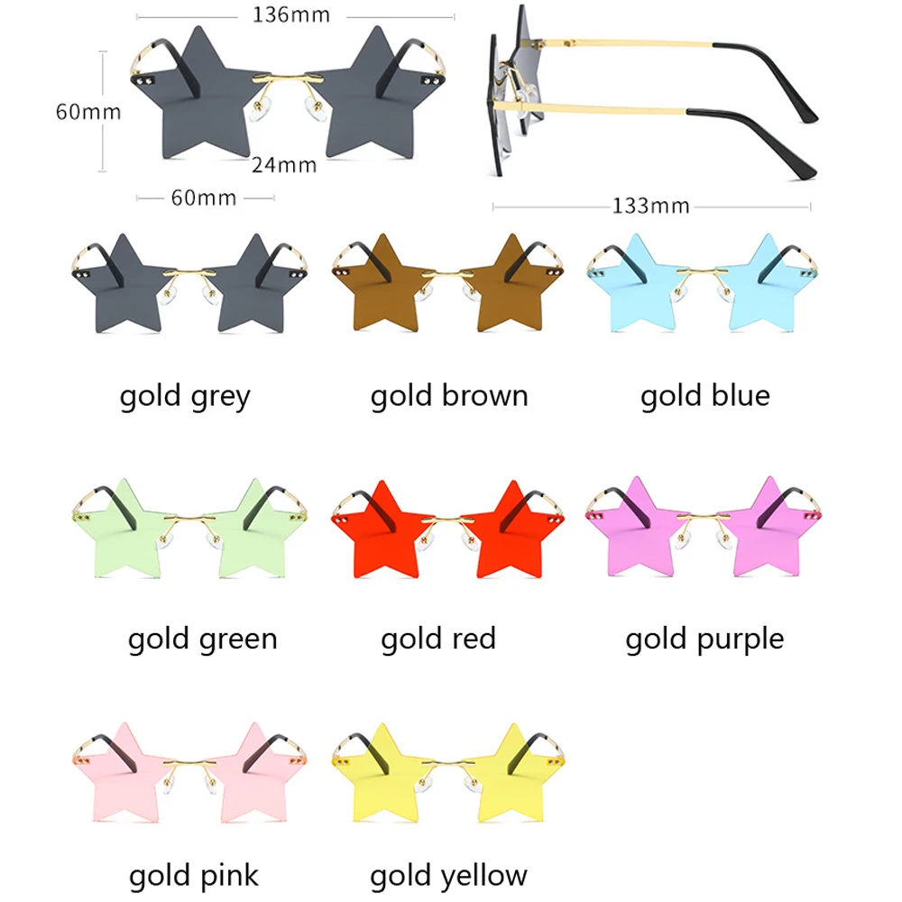 Fashion Star Shaped Sunglasses Women Personality Rimless Sun Glasses Alloy Frame Eyewear Ladies Ocean Lens Glasses gafas de sol
Fashion Star Shaped Sunglasses Women Personality Rimless Sun Glasses Alloy Frame Eyewear Ladies Ocean Lens Glasses gafas de sol
