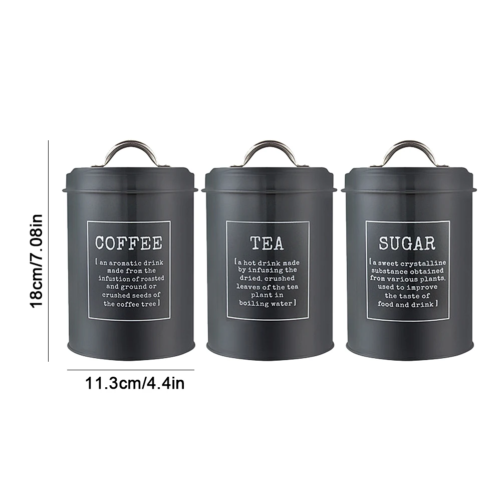3 Pcs Metal Kitchen Food Coffee Sugar Tea Sealed Storage Box Tin Canister Jar Container Bin Pot For Kitchen Supplies Food Tank
3 Pcs Metal Kitchen Food Coffee Sugar Tea Sealed Storage Box Tin Canister Jar Container Bin Pot For Kitchen Supplies Food Tank
