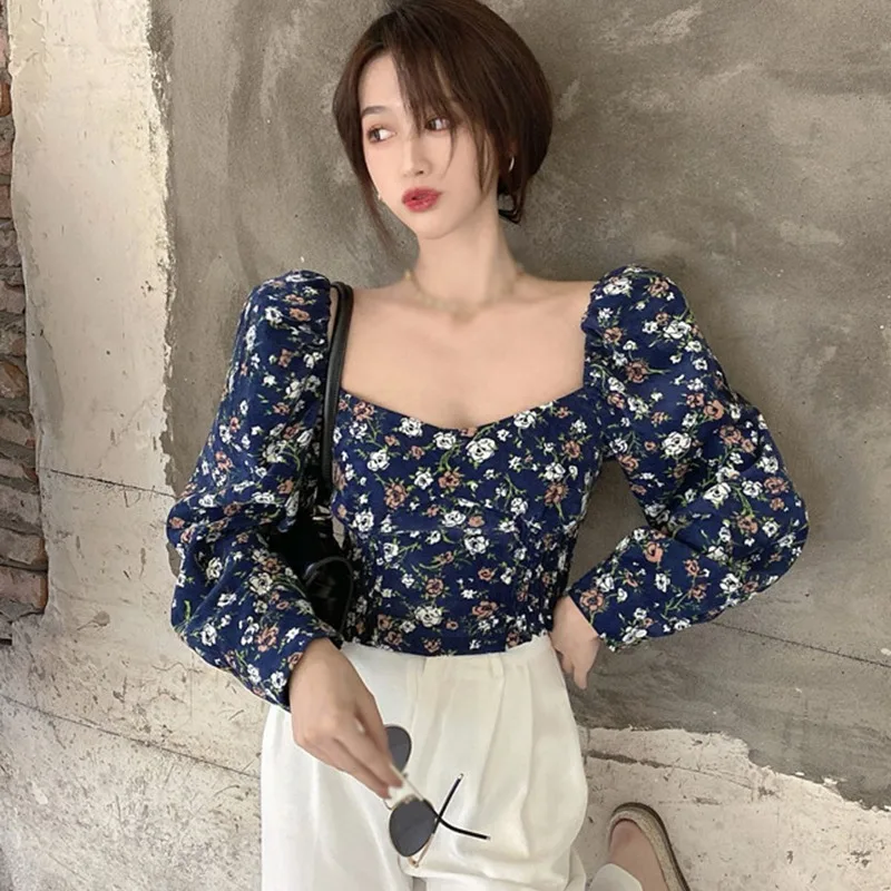 Women Square Collar Floral Blouses Puff Sleeve Sweet Shirts Sexy Long Sleeve Female Blouse Top
Women Square Collar Floral Blouses Puff Sleeve Sweet Shirts Sexy Long Sleeve Female Blouse Top