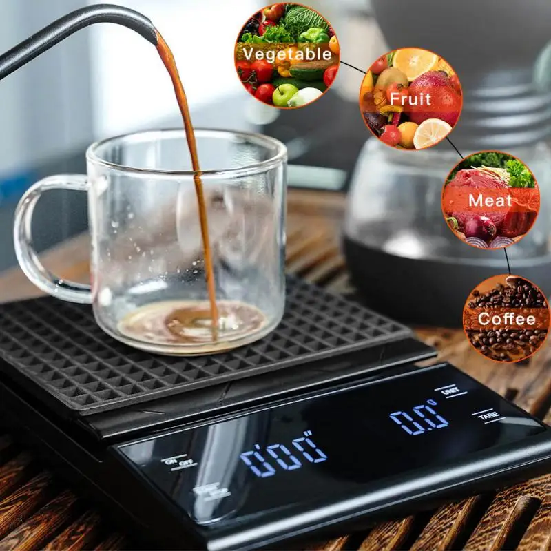 Digital Coffee Scale Weighting Instrument Electronic Balance LED Display High Precision With Timer Measuring Tools Gadgets
Digital Coffee Scale Weighting Instrument Electronic Balance LED Display High Precision With Timer Measuring Tools Gadgets