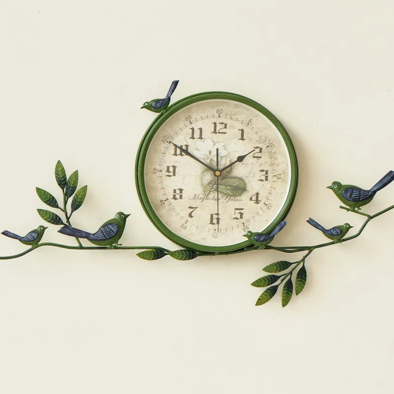 Modern Design Home Wall Clock Nordic Silent Movement Wall Clock Wrought Iron Birds Bedroom Round Horloge Country Style HX50WC
Modern Design Home Wall Clock Nordic Silent Movement Wall Clock Wrought Iron Birds Bedroom Round Horloge Country Style HX50WC