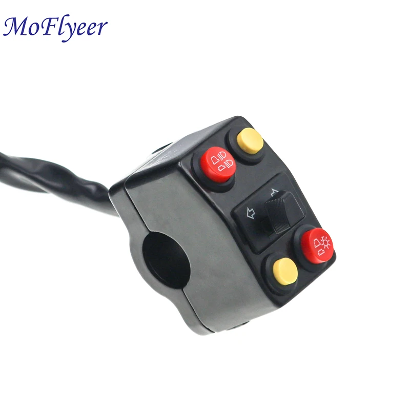 

MoFlyeer Motorcycle Multi-function Switch Universal Use Headlights Turn Signal Horn Switches Flasher ON/OFF For 22mm Handlebar