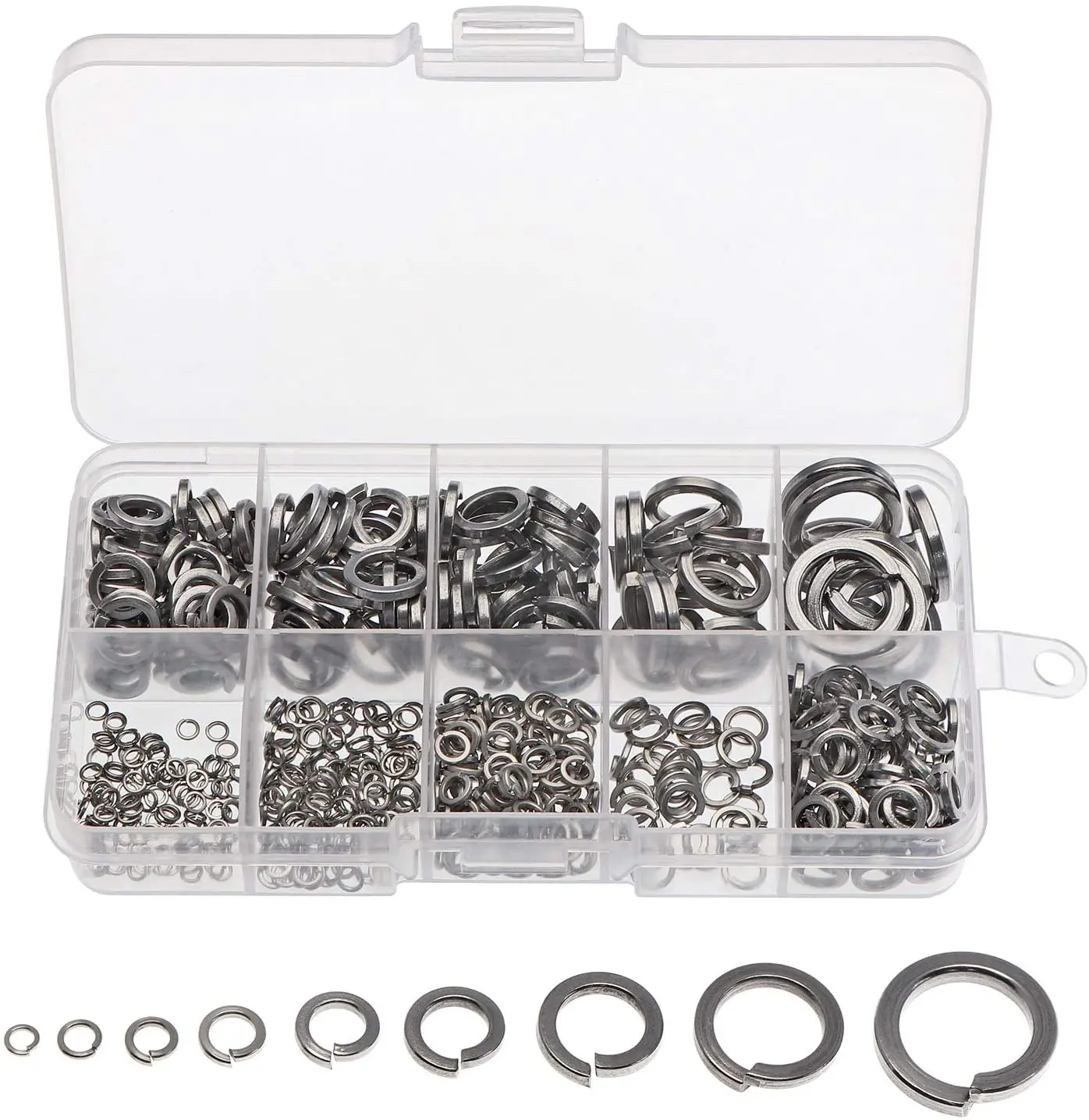 Electrapick 685pcs Lock Washers Set Stainless Steel Spring Lock Washer For Bolt Nut - Size M2 M2.5 M3 M4 M5 M6 M8 M10 M12
Electrapick 685pcs Lock Washers Set Stainless Steel Spring Lock Washer For Bolt Nut - Size M2 M2.5 M3 M4 M5 M6 M8 M10 M12