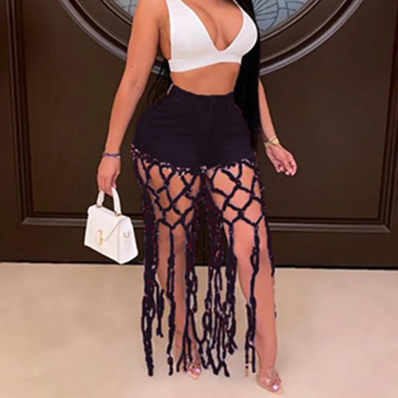 2021 Women Jeans Shorts High Waist Hollow Out Elastic Full Denim Pants Pockets Female Casual High Street Sexy Trousers
2021 Women Jeans Shorts High Waist Hollow Out Elastic Full Denim Pants Pockets Female Casual High Street Sexy Trousers