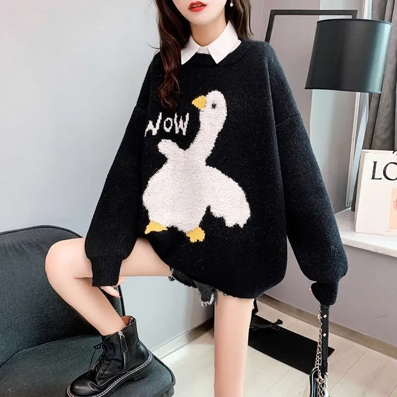 Women Sweater Ladies Loose Korean Jacket Lazy Pullover Sweater Spring Autumn New Hot Fashion 2021 Fall Sweaters for Women
Women Sweater Ladies Loose Korean Jacket Lazy Pullover Sweater Spring Autumn New Hot Fashion 2021 Fall Sweaters for Women