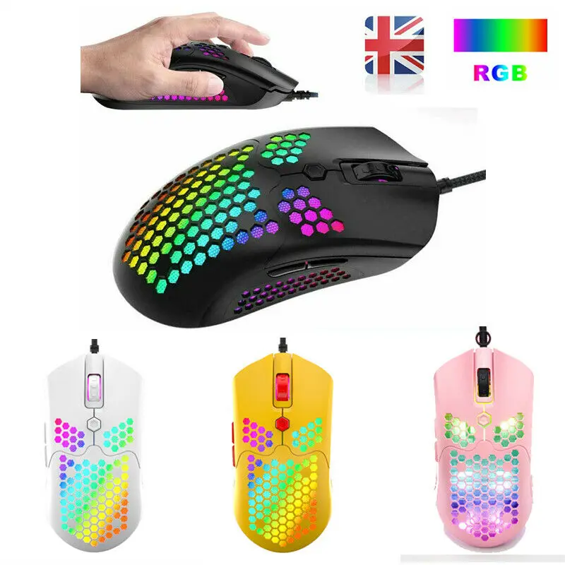 Проводная легкая игровая мышь UK RGB, 65 г, с сотовой оболочкой, 7 кнопок, оптическая
Проводная легкая игровая мышь UK RGB, 65 г, с сотовой оболочкой, 7 кнопок, оптическая