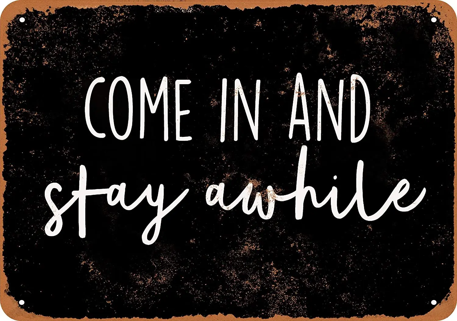 WallColor 8*12 Metal Sign Come in and Stay Awhile (Black Background) Vintage Look
WallColor 8*12 Metal Sign Come in and Stay Awhile (Black Background) Vintage Look