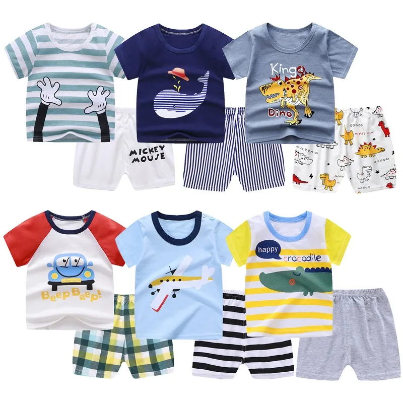 New Children's Short-sleeved Suit 2 Piece Set Boys Girls Cotton Cartoon Clothing Baby Clothes Summer Dinosaur Pajama Suit Outfit
New Children's Short-sleeved Suit 2 Piece Set Boys Girls Cotton Cartoon Clothing Baby Clothes Summer Dinosaur Pajama Suit Outfit