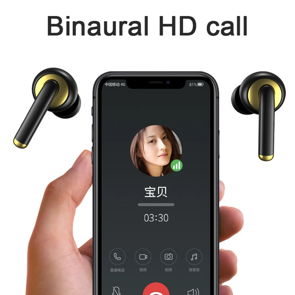 True Wireless Earbuds Bluetooth-Compatible Stereo Sound Earphones Power Display, Sweat Proof Dual Built-in Mic for Sports
True Wireless Earbuds Bluetooth-Compatible Stereo Sound Earphones Power Display, Sweat Proof Dual Built-in Mic for Sports