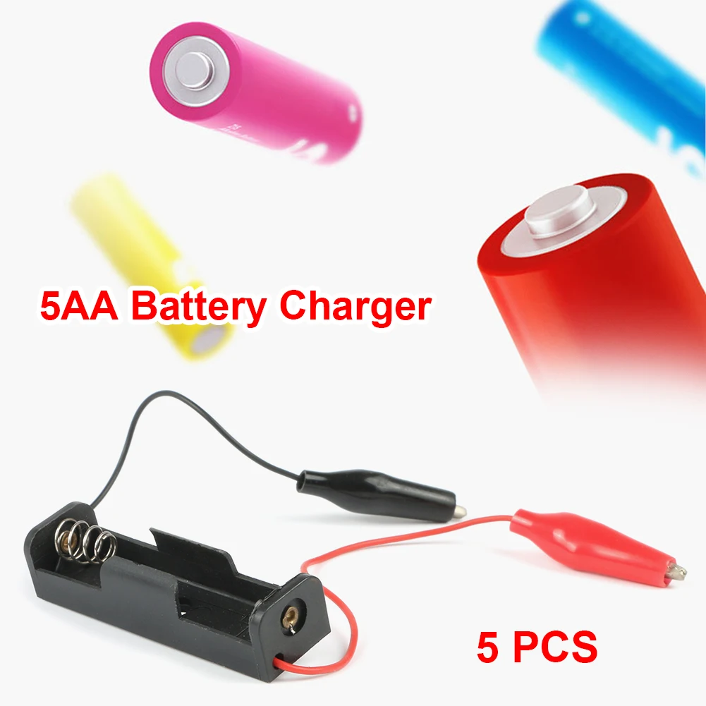 5pcs Power Battery Holder Box Replacement 1 Slot AA Batteries Container with Alligator Clip Cell Accessories
5pcs Power Battery Holder Box Replacement 1 Slot AA Batteries Container with Alligator Clip Cell Accessories