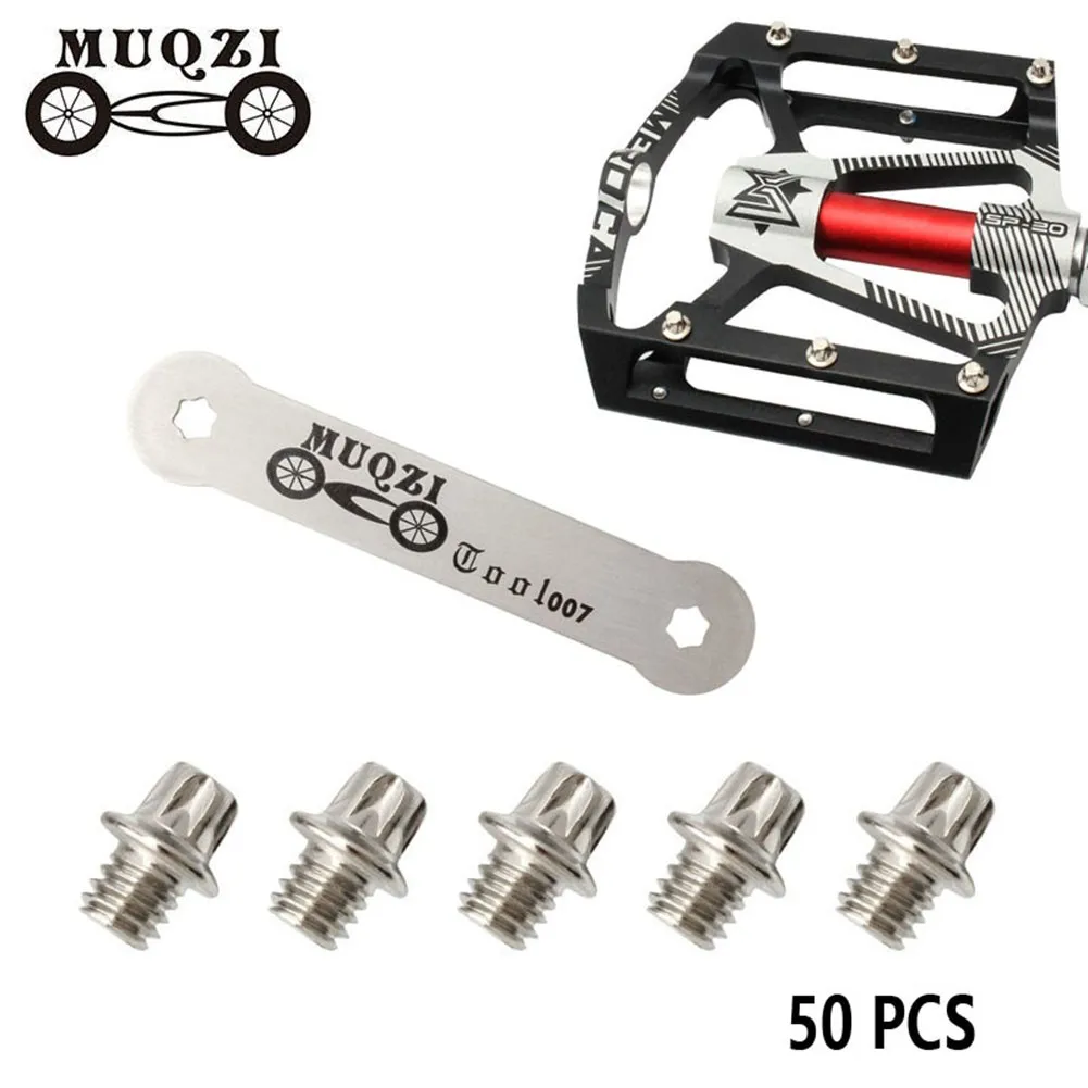 MUQZI 50pcs Bike BicyclePedal Replacement Pins Bolts M4 Anti-Slip Nail Screw With Tool CNC Anodize Steel Cycling Parts Accessory
MUQZI 50pcs Bike BicyclePedal Replacement Pins Bolts M4 Anti-Slip Nail Screw With Tool CNC Anodize Steel Cycling Parts Accessory