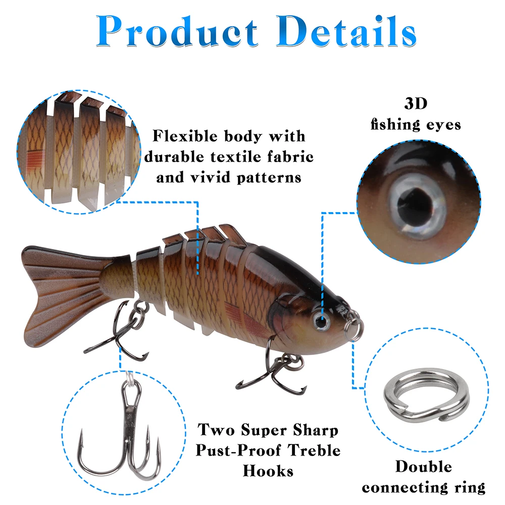 10pcs/set Crankbaits Fishing Lure 10cm 15g Multi Jointed Swimbait Hard Bait Pike/Bass Wobblers Fishing Lure With Portable Bag
10pcs/set Crankbaits Fishing Lure 10cm 15g Multi Jointed Swimbait Hard Bait Pike/Bass Wobblers Fishing Lure With Portable Bag