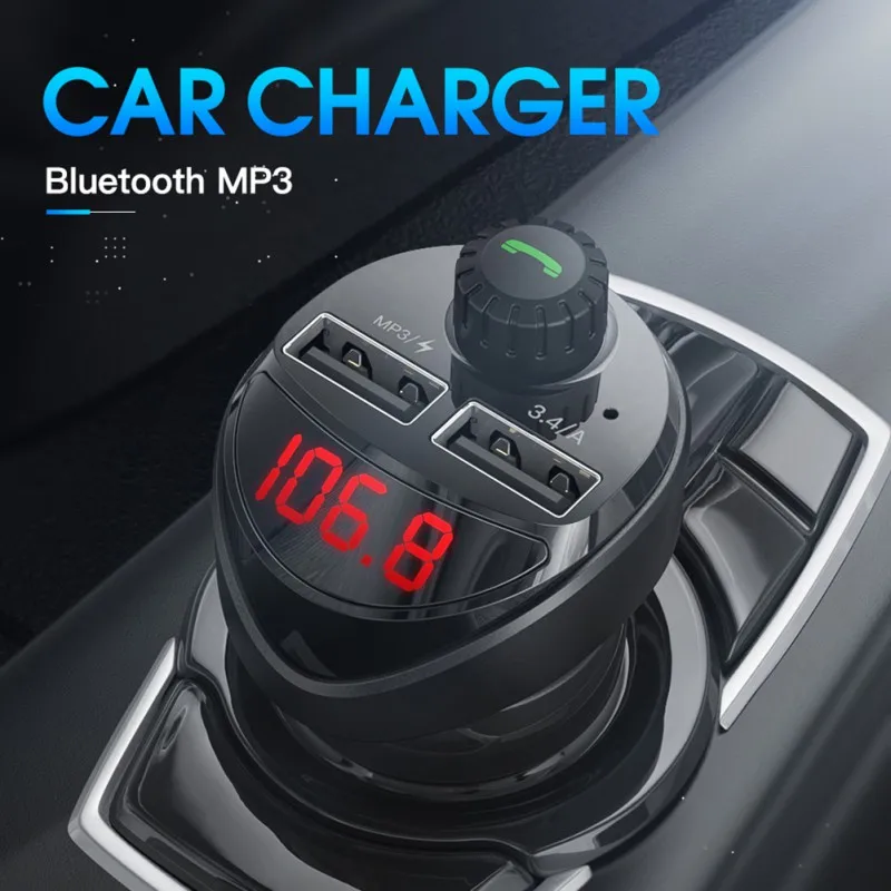 Car Charger FM Transmitter Bluetooth Car Audio MP3 Player TF Card Car Kit 3.4A Dual USB Phone Fast Charger For Xiaomi Hot Sale
Car Charger FM Transmitter Bluetooth Car Audio MP3 Player TF Card Car Kit 3.4A Dual USB Phone Fast Charger For Xiaomi Hot Sale