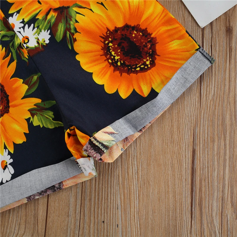 Fashion Kids Sunflower Print Short Romper Girls Sleeveless Square Collar Jumpsuit with Pockets Overalls Backless Jumpsuits
Fashion Kids Sunflower Print Short Romper Girls Sleeveless Square Collar Jumpsuit with Pockets Overalls Backless Jumpsuits
