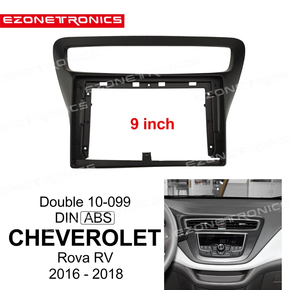 

1din 2Din Car DVD Frame Audio Fitting Adaptor Dash Trim Kits Facia Panel 9inch For Chevrolet Rova RV 2016-18 Double Radio Player