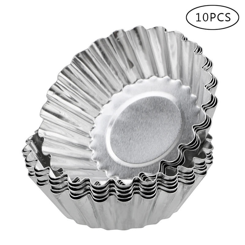 10pcs Nonstick Ripple Aluminum Alloy Egg Tart Mold Flower Shape Reusable Cupcake and Muffin Baking Cup Tartlets Pans
10pcs Nonstick Ripple Aluminum Alloy Egg Tart Mold Flower Shape Reusable Cupcake and Muffin Baking Cup Tartlets Pans