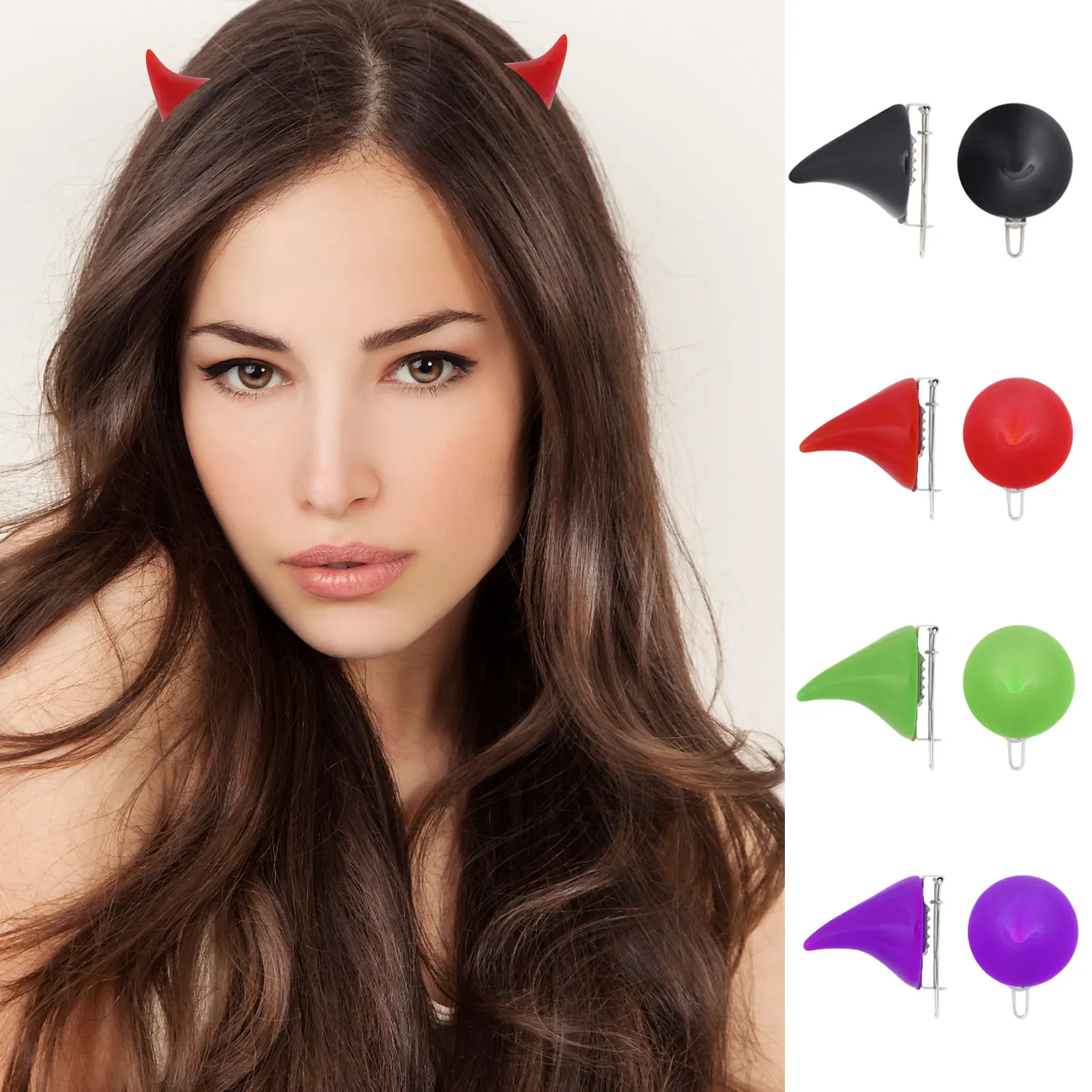 1 Pair Halloween Hairpins Party Cosplay Costume Small Demon Horn Hair Accessories Clip Pin | Красота и здоровье