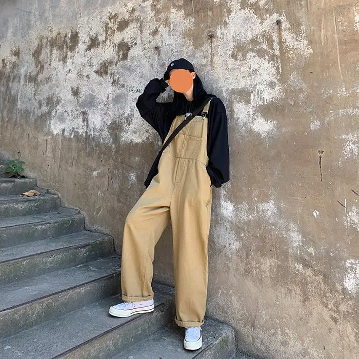 Jumpsuits Women Khaki Japanese Style Solid BF Loose Harajuku Chic All-match Autumn High Waist Overalls Female Casual Popular Ins
Jumpsuits Women Khaki Japanese Style Solid BF Loose Harajuku Chic All-match Autumn High Waist Overalls Female Casual Popular Ins