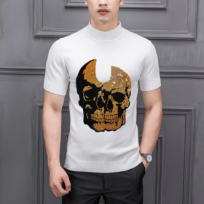 Pure Color Knitted Cashmere Simple T-Shirt Pullover Slim Men's Sweater Spring Oversized Hot Diamond Skull
Pure Color Knitted Cashmere Simple T-Shirt Pullover Slim Men's Sweater Spring Oversized Hot Diamond Skull