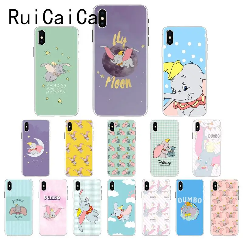 Ruicaica мультфильм слон Дамбо Новое поступление телефон чехол для iPhone 8 7 6 6S Plus X XS MAX 5