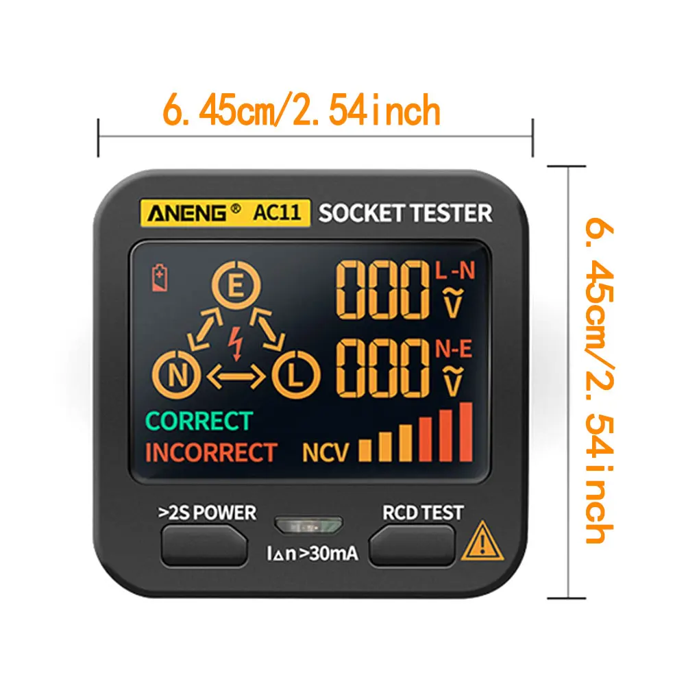 

Hot Digital Socket Tester ANENG AC11 Smart LCD Socket Checker Voltage NCV Test Detector EU US UK Plug Ground Zero Line RCD Check